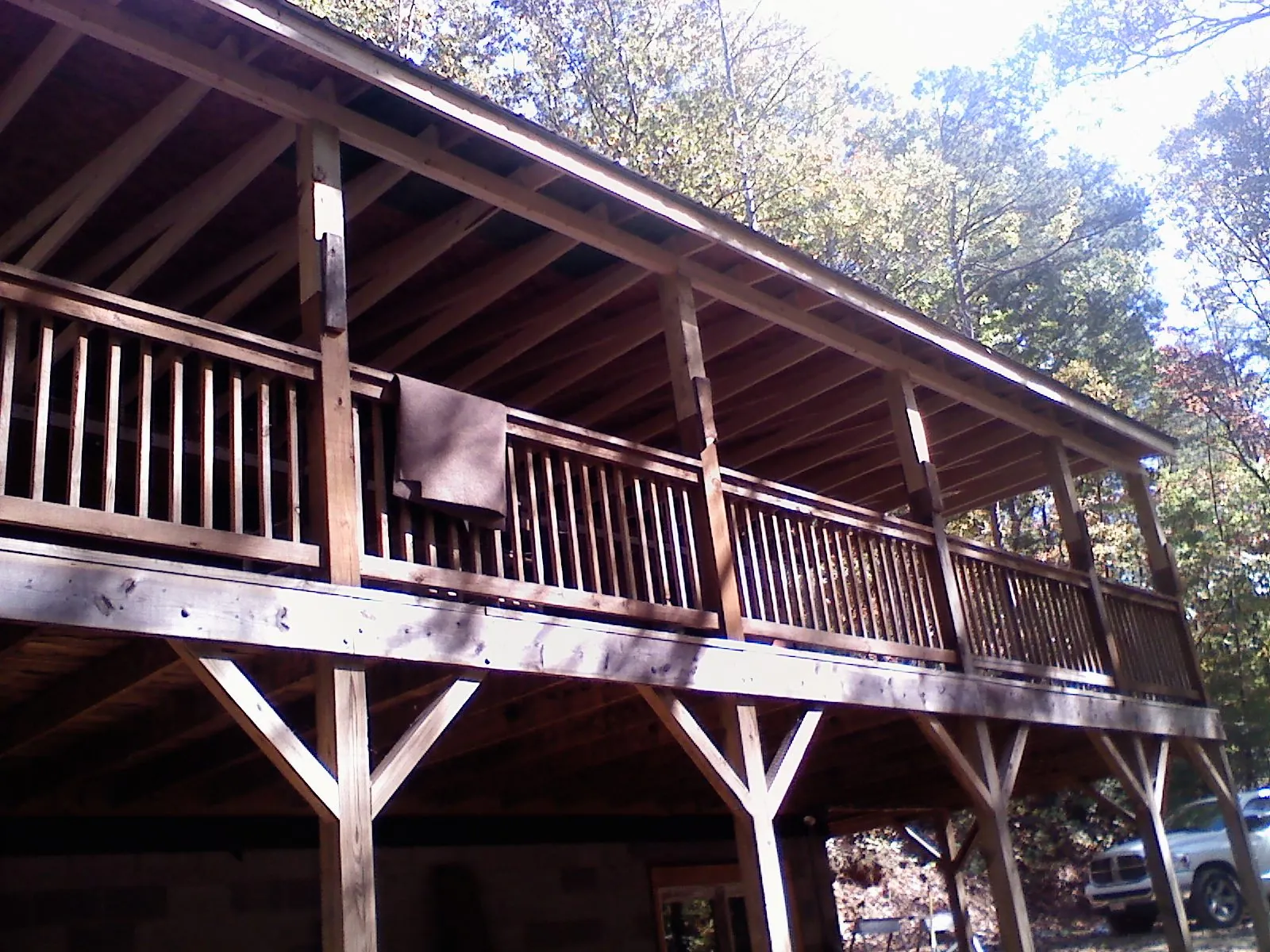 Timber framing under a new elevated porch and deck — Roof Leak Repair in Gordonville by Roofing Brothers